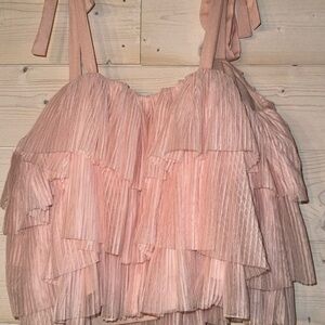 Pink Layered tie strap shirt